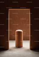 Minimalist Terracotta Cylinder Sculpture in Earthy Tones for Modern Decor