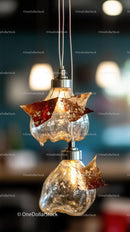 Decorative Hanging Light Bulb with Leaves for Cozy Interior Ambiance