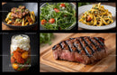 Gourmet Pasta and Fresh Salad with Grilled Steak