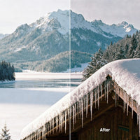 color grading preview with Snowy Cabin Glow LUT Pack