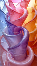 Abstract Swirling Glass Sculptures with Vibrant Colors