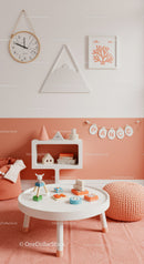 Bright and Playful Kids Room with Pink and White Decor
