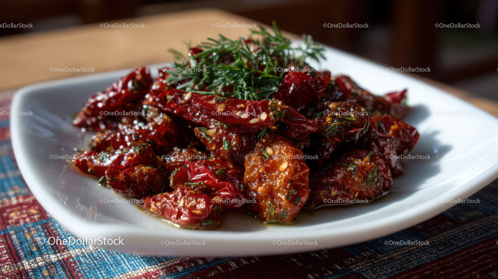 Spicy Chili Pepper Dish with Fresh Red and Green Peppers