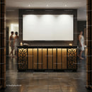 Elegant Spa Reception with Warm Ambient Lighting