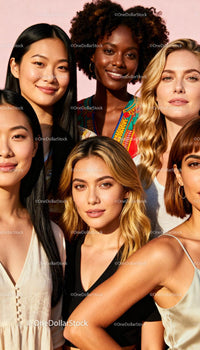 Diverse young women united in warm light outdoors