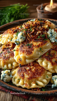 Polish Pierogi with Blue Cheese and Caramelized Onions Gourmet Food