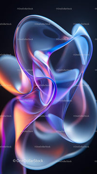 Abstract Fluid Forms with Neon Lights and Vibrant Colors