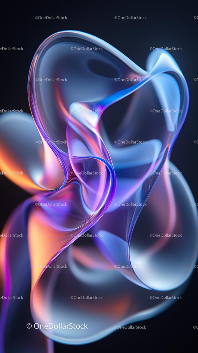 Abstract Fluid Forms with Neon Lights and Vibrant Colors