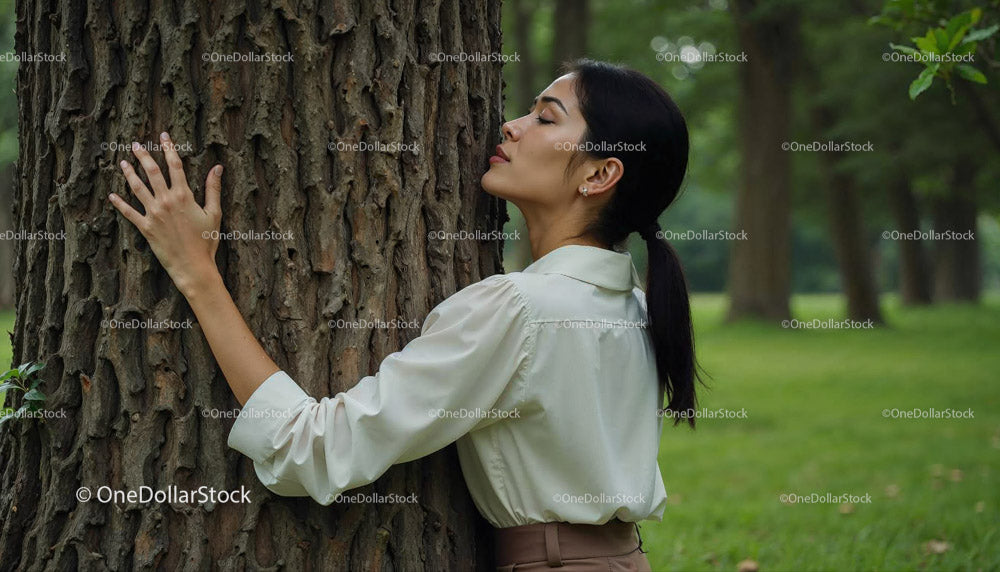Joyful Woman Relaxing Outdoors in Natural Light
