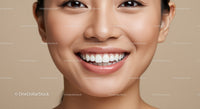 Close up of smiling woman with healthy white teeth