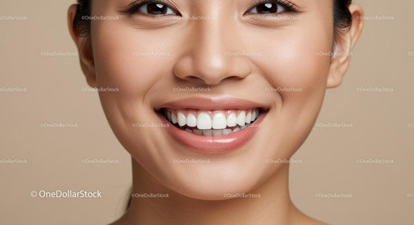 Close up of smiling woman with healthy white teeth