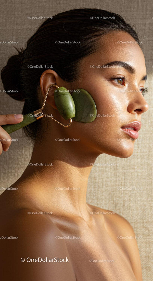 Elegant Woman with Smooth Skin and Stylish Earrings in Beauty Portrait