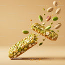 Crunchy Pistachio Nut Bar Breaking with Crumbs