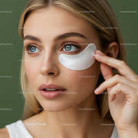 Close-up of Woman Applying Under Eye Patches for Refreshing Skin