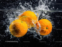Fresh Juicy Oranges Splashing in Water with Bright Color Effect