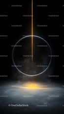Futuristic Glowing Circular Technology in a Dark Space Setting