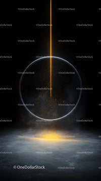 Futuristic Glowing Circular Technology in a Dark Space Setting