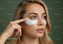 Close-Up of a Woman with Under Eye Patches for Skin Rejuvenation