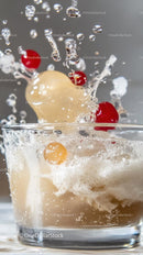 Splashing Fruit Berries in Water Showcasing Refreshing Liquid Motion