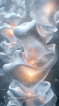 Elegant Ice Sculpture with Intricate Frozen Shapes and Sparkling Details