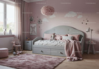 Cute Little Girl's Pink Nursery with Cloud and Star Wall Art
