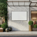 Blank Outdoor Advertising Billboard on Marble Wall
