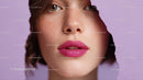 Close-Up Portrait of a Glamorous Model with Pink Lipstick