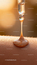Serum Droplet Applying on Smooth Skin Closeup