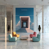 Stylish Modern Interior with Artistic Wall and Elegant Furnishings