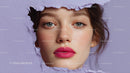 Close-Up Portrait of a Glamorous Model with Pink Lipstick