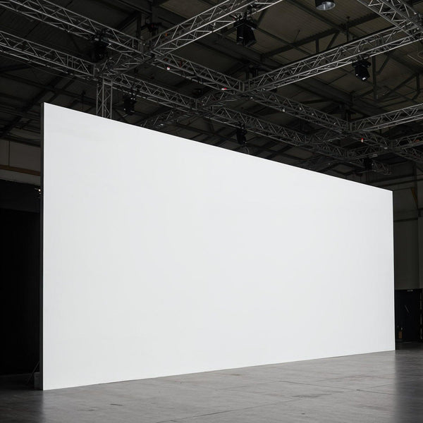 Large Blank White Projection Screen in Industrial Studio JPG Mockup Image