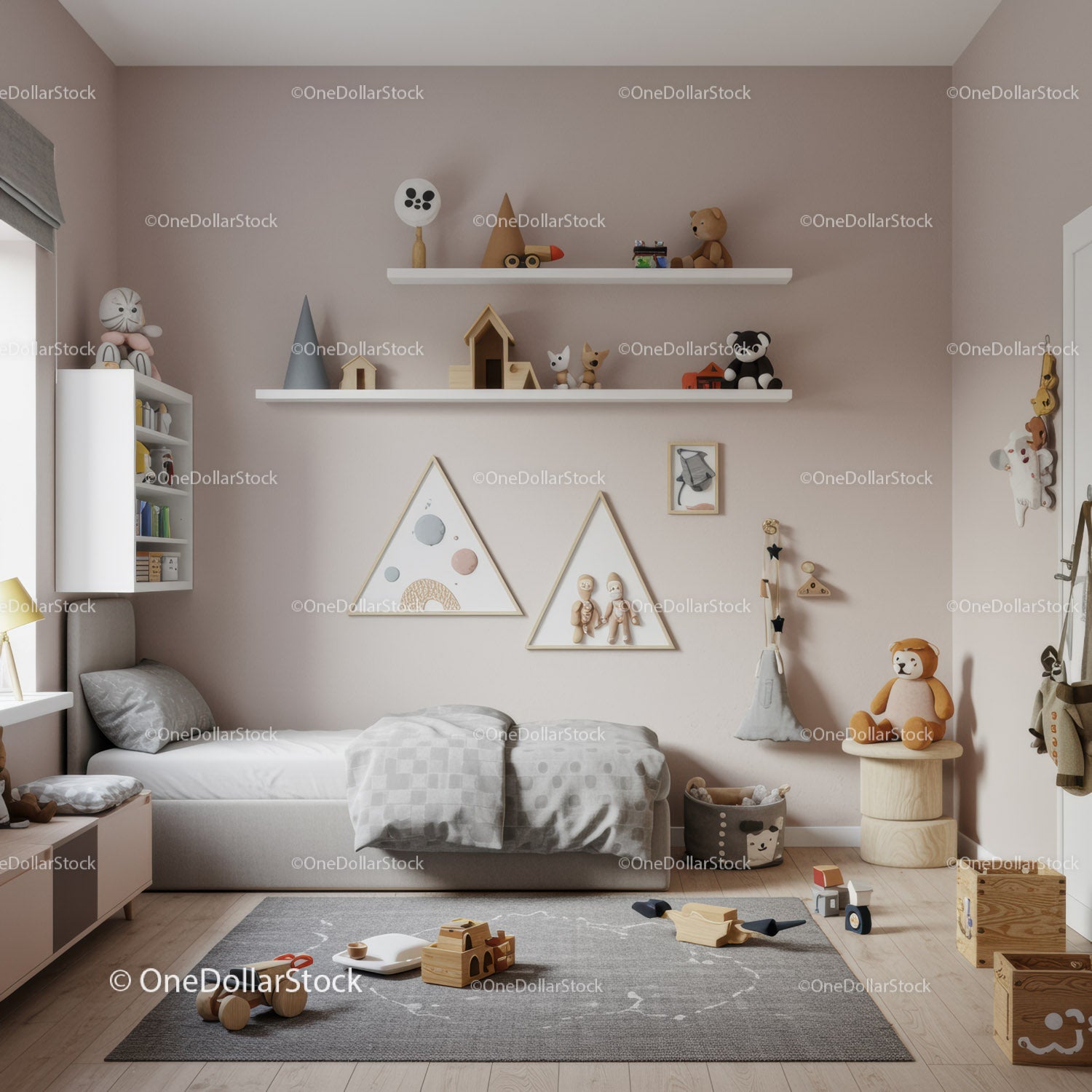 Cozy Kids Nursery with Toy Collection and Wall Decorations