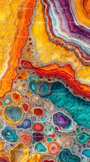 Abstract Fluid Art with Bright Color Palette and Unique Organic Shapes