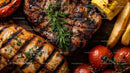 Delicious Grilled Steak with Cherry Tomatoes and Corn on the Cob