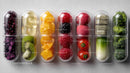 Variety of Fresh Fruit Capsules in Transparent Capsules