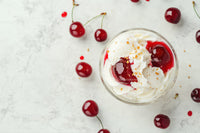 Creamy Cherry Ice Cream with Fresh Fruit Topping