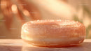 Pink Himalayan Salt Crystal on Wooden Surface for Gourmet and Health Uses