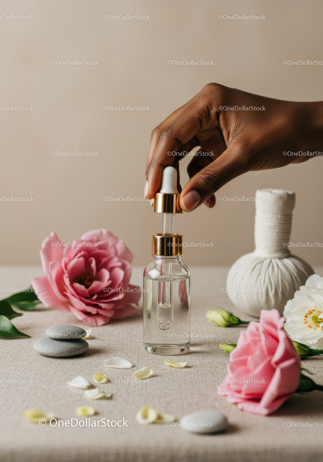Scena wellness i aromaterapii z kwiatami i olejkami eterycznymi