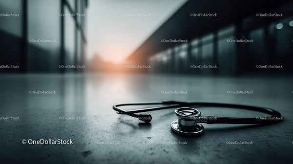Stethoscope on a Medical Surface in Modern Healthcare Environment
