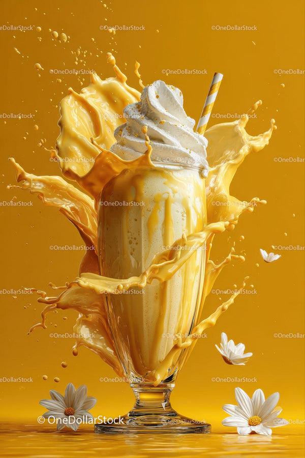 Creamy Vanilla Ice Cream Sundae with Whipped Cream and Caramel