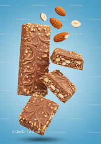 Chocolate Almond Nut Bars with Crunchy Texture