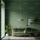 Green Interior Office with Potted Plants and Stylish Furniture