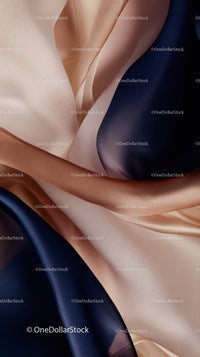 Elegant Silk Fabric in Silver White and Deep Blue Colors for Fashion