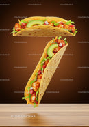 Fresh chicken tacos with avocado and vegetables