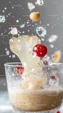 Frosty Splash of Milk and Red Berry in Glass