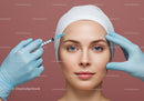Woman Receiving Facial Cosmetic Injection for Rejuvenation Beauty