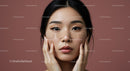 Young Woman with Facial Skin Patches for Rejuvenation and Beauty