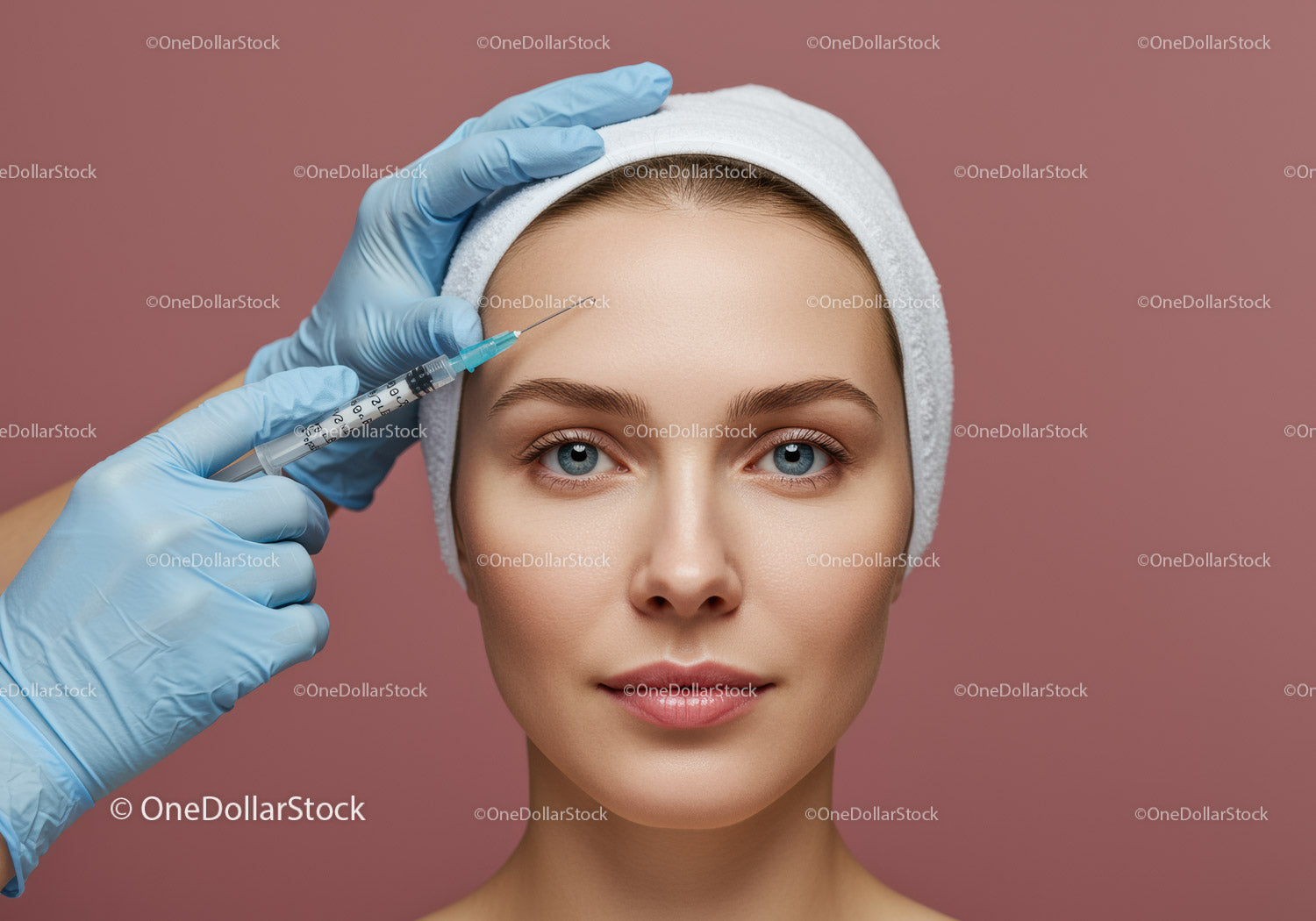 Woman Undergoing Botox Injection for Facial Rejuvenation