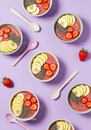 Healthy Strawberry Banana Smoothie Bowls with Chia Seeds