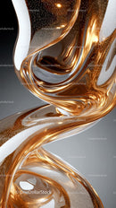 Elegant Gold and Silver Metallic Swirl Abstract Composition